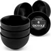 Twinzee Piatti Moderni in Gres Nero - Set Piatti 6 Ciotole - Resistente al Microonde e Lavastoviglie - Piatti e Arti della Tavola Eleganti