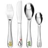 GRÄWE Set di posate per bambini Giungla, set di posate in acciaio inossidabile, forchetta per bambini, cucchiaio per bambini, coltello per bambini, confezione regalo