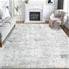 Guchuang Bedding Tappeto lavabile in lavatrice, per soggiorno, morbido, in finto pelo corto, grigio, moderno, grande, antiscivolo, per camera da letto, sala da pranzo, 200 x 300 cm, grigio