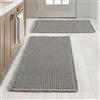 Naapesi Set 2 Tappeti Bagno Antiscivolo in Microfibra Assorbente, Tappetini Bagno Morbidi Texture a Nido d'Ape, Asciugatura Rapida, Lavabili in Lavatrice, Grigio (51×81 cm + 61×92 cm)