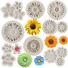 MYPRACS Crisantemi, stampi in silicone a forma di girasoli, fiori di ciliegio, fiori di prugna, piccoli stampi in silicone per decorare torte, caramelle, cioccolato, pasta di fiori, set da 8