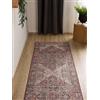 Interiyou Tappeto Vintage Gent - 80x240 cm Multicolore/Beige - Pelo corto design retrò per salotto, camera da letto, lavabile e antiscivolo, motivo stampato