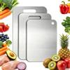 Rehomy 3 Pezzi Tavola da Taglio inTitanio, Tagliere in Titanio per Cucina,tagliere in acciaio inox, antiscivolo, su entrambi i lati, senza BPA, per alimenti, in titanio, per carne, frutta e verdura