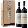 Ceretto Cassetta Ceretto con Barolo e Barbaresco, 2 bottiglie da 0,75 ℓ, Cassetta di legno