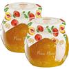 Menz&Gasser, Confettura Extra di Pesca Edel Plus, Ideale come Colazione o Spuntino, con Frutta di Alta Qualità in pezzi, 2 Vasi x 620 g