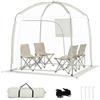 FANTASK Tenda sportiva trasparente, 215 x 215 cm, tenda da campeggio con picchetti, tendivento e borsa per il trasporto, tenda pop-up per 2-4 persone, tenda a bolle con vista panoramica a 540°, per