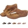 Generic Sandali infradito ortopedici da donna, con zeppa, con fiore, pantofole estive da spiaggia, sandali da passeggio, rosa, 40.5 EU