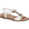 Jo & Joe Sandali piatti da donna intrecciati con cinturino a T e bordo decorato con cinturino posteriore elasticizzato, Legno bianco., 40 EU
