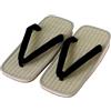 Asayu Japan Sandali Tradizionali Giapponesi in Igusa, Realizzati in Giappone, Tatami Zori, Assorbenti e Resistenti agli Odori - Cinturino Nero, Taglia Uomo EU 40-43