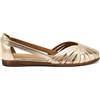 Frau - Ballerina ragnetto in Pelle Laminata, Oro, 36