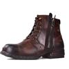OSSTONE Western Stivali Cowboy Chukka Boots Metal Marrone Maschio Mens Motociclo Botas Cerniera su in Pelle Vitello retrò Stile Uomo Stivali Caviglia Boots OS-5008-8-Metal-Brown, US14(EU48.5)