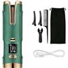 AN HUI MING Ferro arricciacapelli automatico senza fili elettrico da 20 mm per capelli corti/lunghi/fini, con grande batteria da 5200 mAh, porta di ricarica di tipo C, 6 livelli di temperatura (150-200 °C), verde