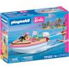 PLAYMOBIL | Barbie | Barca d'avventura | Motoscafo con Barbie e Ken | Azione di wakeboard e snorkeling per bambini | Atmosfera estiva di Malibu e avventure acquatiche