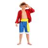 Chaks - Costume Luffy per ragazzi, outfit ufficiale One Piece, set anime 4 pezzi, Monkey D. Luffy, cosplay, carnevale