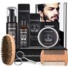 comozon Kit Barba Uomo comozon Naturale Set Barba Uomo Regalo con Balsamo Barba, Olio Barba, Shampoo Barba, Regola Barba, Pettine Barba, Spazzola Barba