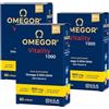 OMEGOR Vitality 1000 Integratore di Omega3 EPA/DHA e Vitamina E - Senza Retrogusto e Facile da Digerire - Ideale per Cuore, Cervello e Vista - 60 cps (3 Confezioni)