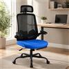 DUMOS Sedia da ufficio ergonomica, da gaming con poggiatesta regolabile, braccioli, sedia da scrivania, sedia girevole, supporto lombare, sedia direzionale in rete, protegge la schiena, sedia da