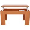 mattfy Tavolino da caffè e tè sollevabile, tavolino da salotto o sala da pranzo, dimensioni: 90 cm (larghezza) x 50 cm (profondità) x 46 (altezza), legno, noce, 90 x 50 x 46/57 cm