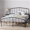 Zinus 30 cm Heidi Piattaforma Metallica Letto Struttura con Testata Mandrino e Staffa, Supporto a Doghe in Acciaio, Facile Montaggio, 150 x 190 cm, Bianco