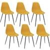 HOME DECO FACTORY, HD0398, set di 6 sedie Gustav gialle, Les P'Tits Prix, mobili, sedile, poltrona da tavolo, sedia, 50,7 x 84,8 x 45,5 cm, altezza seduta 45 cm, giallo-nero
