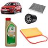 OP Kit tagliando 3 filtri + 4L olio 5W30 Edge LL per Volkswagen Polo 6R 6C 1.0 MPI benzina