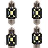 A2ZWORLD 4pcs Lampada Led Siluro 31mm,12V 24V, Canbus No Errore, T11 SV8.5 C5W, 8 SMD 2016, 2.5W 380lm, Luce Auto Camion Bianco 6500K