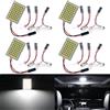 QAUBEN Bianco 4-pacchetto 4014 54SMD LED pannello cupola luce auto lettura interna mappa lampadina lampadina soffitto luce DC 12V + T10 BA9S Festoon adattatore