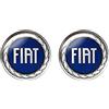 Fiat 21232 Adesivo 3D Ufficiale Logo Blu, Diam. 12 mm, 2 Pezzi