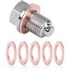 Aurobest M14 x 1.5 Tappo Olio Motore Magnetico con Rondella Metallica, Tappo Scarico Olio in Acciaio Inox, Tappo Coppa Dell'Olio Motore, Raccordi Automotive Magnetica Universale per Auto, Barche, Moto