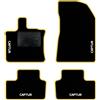 QUEMAR Tappetini Auto compatibili con Renault Captur II dal 2020 anche E-Tech Plug-in Hybrid/Kit Tappeti Moquette e Gomma su Misura (Set 4pz)/ Ricami e Colori Personalizz. (Bordo Giallo, 4 Ricami)