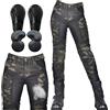 SHUOJIA Pantaloni da Moto da Donna,Jeans da Motociclista Elasticizzati Slim Fit da Donna,Moda Pantaloni in denim mimetico,con rete traspirante e 4X Imbottitura di Protezione (Green,4XL)