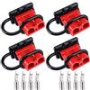 GTIWUNG 4PCS Connettori di Alimentazione 50A 600V, Connettore di Batteria, Batteria a Connessione Rapida 50A Cavo di Cablaggio per Auto, Rimorchio, Winch Trailer Verricello, Rosso