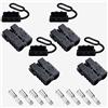 GTIWUNG 4Pcs Connettori di Alimentazione 50A 600V, Connettore di Batteria, Batteria a Connessione Rapida 50A Cavo di Cablaggio per Auto, Winch Trailer Verricello, Nero