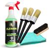 20-20 AUTO DETTAGLI Alfredo Kit Pulizia per Interni Auto | Flacone da 750ml con Kit pennelli, Spazzola Morbida e 1 Panno Microfibra | Pulitore Tessuti, plastiche, Pelle, Volante, Cielo Interno, Cerchioni, cruscotto