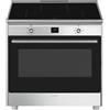Smeg CG90CIXT cucina Elettrico Piano cottura a induzione Nero, Acciaio inox Made in Italy GARANZIA ITALIA