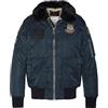 Schott NYC OHARAVINTRS - Giubbotto pilota con spille e collo in finta pelliccia, rimovibile, colore: nero, taglia M
