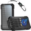 Kruilan Power Bank Solare 56800mAh: 30W PD 3.0 A USB C Powerbank Ricarica Rapida con 4 Cavi, 6 Uscita & 4 Ingresso, 15W Ricarica Wireless, Spie luminose a LED, Torcia, Caricatore Portatile con Smartphones
