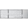 SAMTN Tastiera pieghevole, tastiera Bluetooth ricaricabile in alluminio con mouse touchpad, tastiera wireless portatile per tablet, smartphone, laptop, PC (Argento bianco)