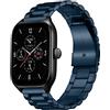 MiRowy 20mm Cinturino di Ricambio in Metallo per Amazfit T-Rex 3 Pro 44mm/Active 2/Active/GTR Mini, Inossidabile Bracciale di Ricambio per Amazfit GTS 4/GTS 4 Mini/GTS 3, Nero