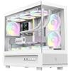 GAMEMAX NEX C31W Case gaming M-ATX mid-tower panoramico, doppi pannelli in vetro temperato, 3 ventole ARGB PWM 120mm preinstallate, Type-C, 2× USB 3.0, radiatore 360mm, per gaming, RTX 4090 & RTX 5090