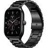MiRowy 20mm Cinturino di Ricambio in Metallo per Amazfit T-Rex 3 Pro 44mm/Active 2/Active/GTR Mini, Inossidabile Bracciale di Ricambio per Amazfit GTS 4/GTS 4 Mini/GTS 3, Grigia