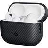 PITAKA Custodia per AirPods Pro 2, custodia protettiva antiurto slim fit AirPods Pro di seconda generazione, compatibile con MagSafe, fibra aramidica 600D realizzata