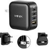 MINIX NEO P3 Turbo 4-Ports Caricatore USB C 100W, 3 Type C Ports Caricatore GaN(Max 100W/20W), 1 USB-A Port(Max 18W), Compatible con MacBook Pro/Air, iPad Pro, iPhone 13,12,Galaxy S9 ecc.