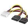 Goobay CAK SATA 4P/2xS-ATA power adaptor 4-pin 5.25 2x 15-pin S-ATA cavo di interfaccia e adattatore