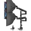 PUTORSEN Supporto per monitor da 17 - 57 pollici, 2 monitor, molla a gas, doppio monitor, altezza regolabile, girevole, peso 2 - 20 kg per braccio, VESA 75/100 mm