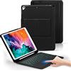 Seagtigau Tastiera per iPad 10,2 pollici (9a/8a generazione, Air 3 e Pro 10,5) con Touchpad, Tastiera magnetica rimovibile illuminata e portapenne - Layout QWERTZ