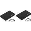 BRIUERG 2 custodie USB HDD da 6,3 cm SATA a USB 2.0 per hard disk SATA esterno HDD con cavo USB