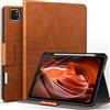 AUAUA Custodia per iPad Pro 12.9 2021/2020/2018 (5a/4a/3a Generazione), con Portapenne integrato, Auto Svegliati/Sonno (Marrone)