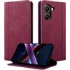CASAFUNY Custodia per Xiaomi Poco X7 Pro 5G Cover a Libro Portafoglio in Pelle PU Protettiva Flip Caso Custodia per Xiaomi Poco X7 Pro 5G, Rosa rossa