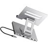 TQUXNGA Rotante Tipo C Docking Station Con Supporto Pieghevole PD100W Ricarica Gigabit Ethernet 3.5mm Per Laptop Tablet Adattatore USB C Con Gigabit Ethernet